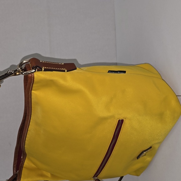 DOONEY AND BOURKE Nylon Hobo Shoulder Tote Bag Yellow Designer Bag - Picture 4 of 16
